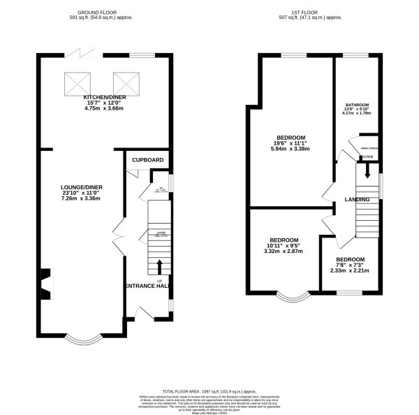 Floor Plan Image for 3 Bedroom Semi-Detached House for Sale in Wentworth Road, West End, Leicester