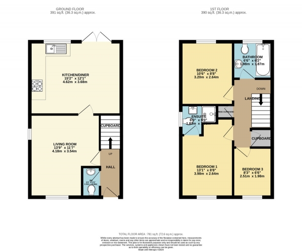 Floor Plan Image for 3 Bedroom Semi-Detached House for Sale in Windlass Drive, Wigston