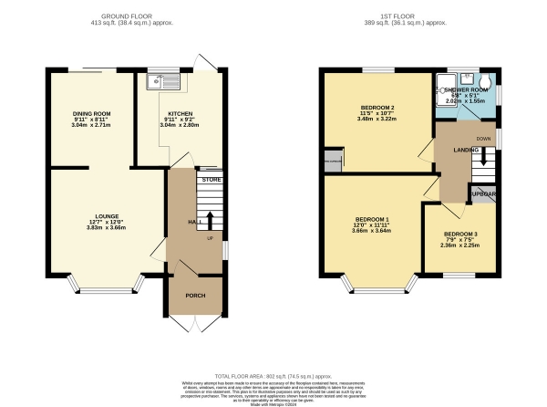 Floor Plan for 3 Bedroom Semi-Detached House for Sale in Parkdale Road, Thurmaston, LE4, 8JP -  &pound280,000
