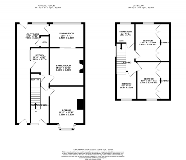 Floor Plan for 3 Bedroom Semi-Detached House for Sale in Landseer Road, Clarendon Park, Leicester, LE2, 3EE -  &pound290,000