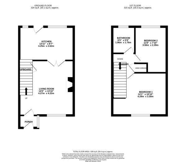 Floor Plan Image for 2 Bedroom Town House for Sale in Broomfield, East Goscote, Leicester