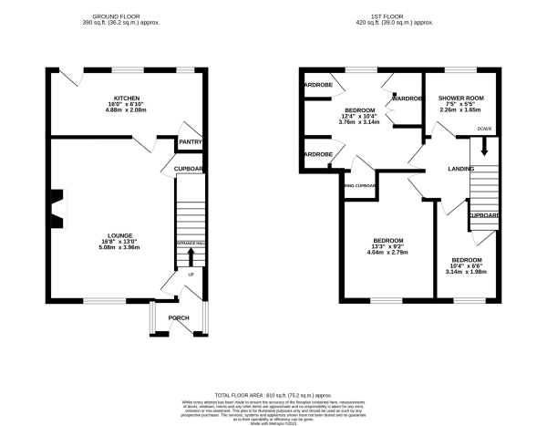 Floor Plan Image for 3 Bedroom Terraced House for Sale in Monmouth Drive, Eyres Monsell, Leicester