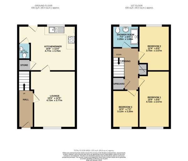 Floor Plan Image for 3 Bedroom Semi-Detached House for Sale in Wright Place, South Wigston