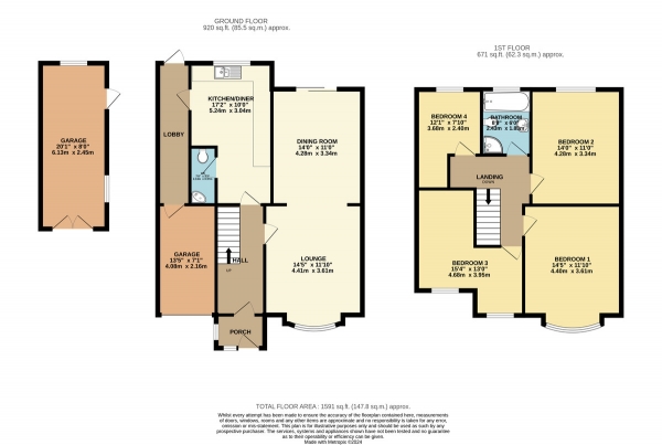 Floor Plan Image for 4 Bedroom Semi-Detached House for Sale in Denmead Avenue, Wigston