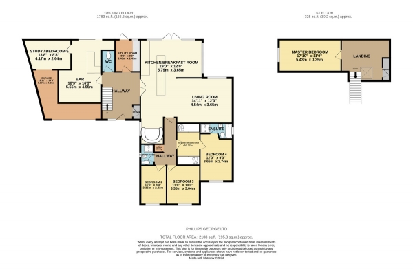 Floor Plan for 4 Bedroom Detached House for Sale in Clovelly Road, Glenfield, LE3, 8AD - Offers Over &pound500,000