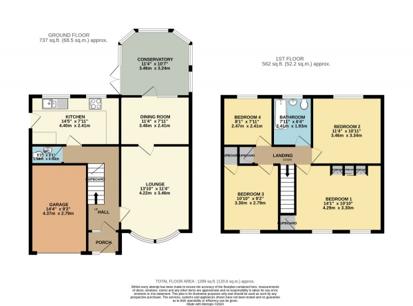 Floor Plan Image for 4 Bedroom Detached House for Sale in Berkeley Close, Oadby