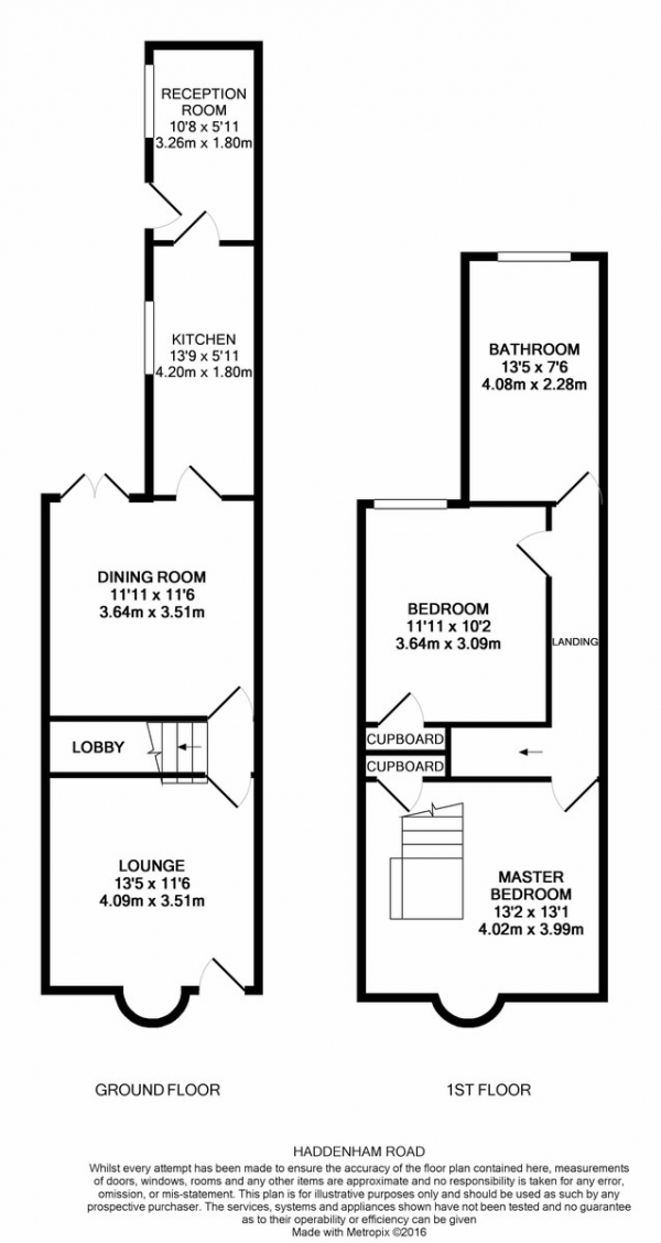 Floor Plan Image for 2 Bedroom End of Terrace House for Sale in Haddenham Road, Leicester