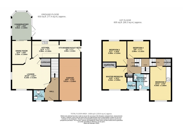 Floor Plan Image for 4 Bedroom Detached House for Sale in Heards Close, Wigston