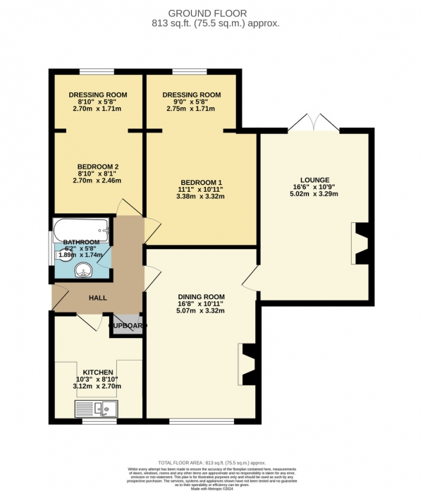 Floor Plan Image for 2 Bedroom Detached Bungalow for Sale in Broad Meadow, Wigston