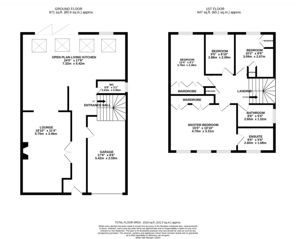 Floor Plan Image for 4 Bedroom Detached House for Sale in Benskyn Close, Countesthorpe, Leicester