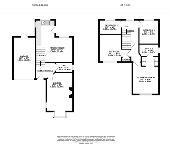 Floor Plan Image for 3 Bedroom Semi-Detached House for Sale in Wych Elm Road, Oadby, Leicester