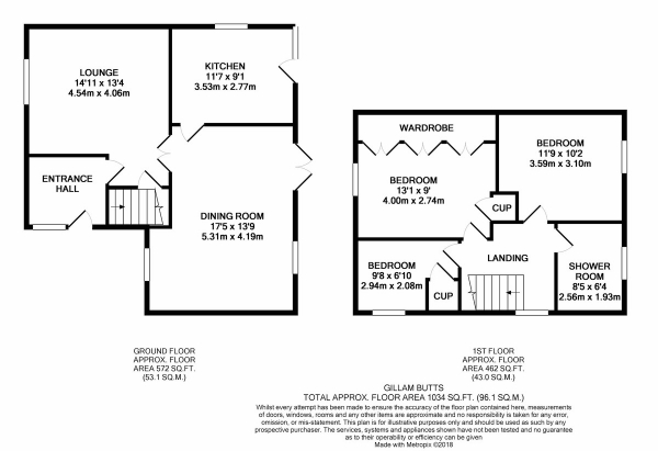 Floor Plan Image for 3 Bedroom Detached House for Sale in Gillam Butts, Countesthorpe, Leicester