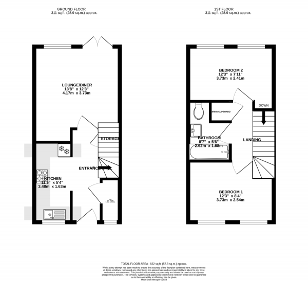 Floor Plan Image for 2 Bedroom Town House for Sale in Wharncliffe Road, Loughborough