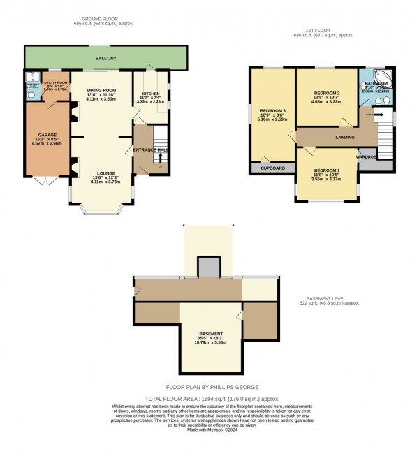 Floor Plan Image for 3 Bedroom Detached House for Sale in Rowley Fields Avenue, Leicester