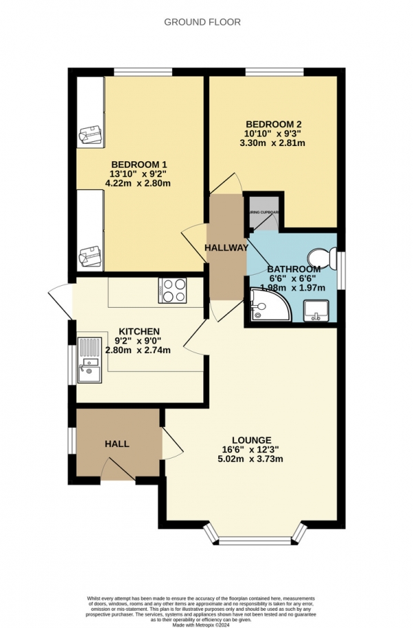 Floor Plan Image for 2 Bedroom Detached Bungalow for Sale in Wensleydale Road, Wigston