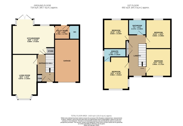 Floor Plan Image for 4 Bedroom Detached House for Sale in Halladale Drive, New Lubbesthorpe