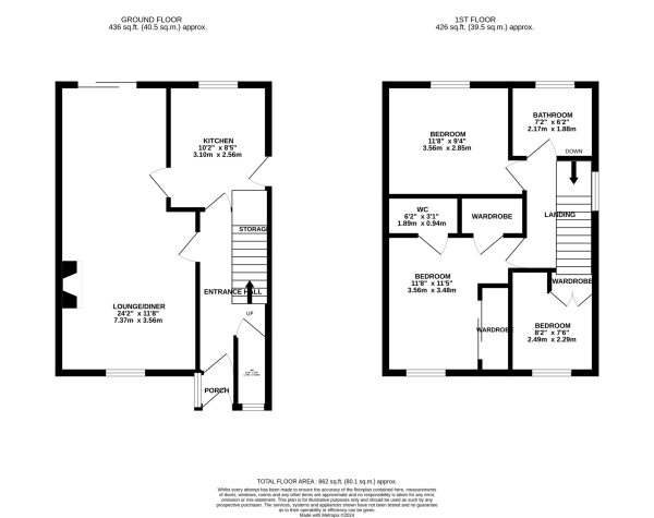 Floor Plan Image for 3 Bedroom Detached House for Sale in Clipstone Gardens, Wigston, Leicester