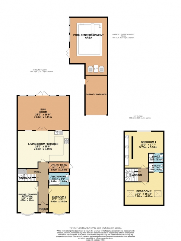 Floor Plan Image for 4 Bedroom Detached Bungalow for Sale in Greendale Road, Glen Parva