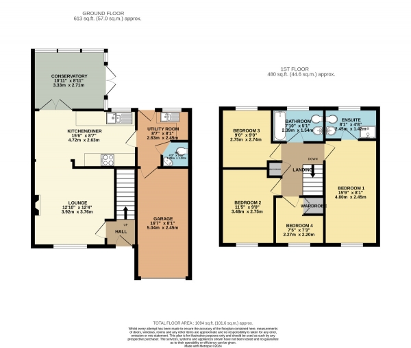 Floor Plan Image for 4 Bedroom Semi-Detached House for Sale in Scalborough Close, Countesthorpe