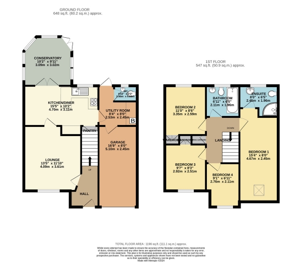 Floor Plan Image for 4 Bedroom Detached House for Sale in Forryans Close, Wigston