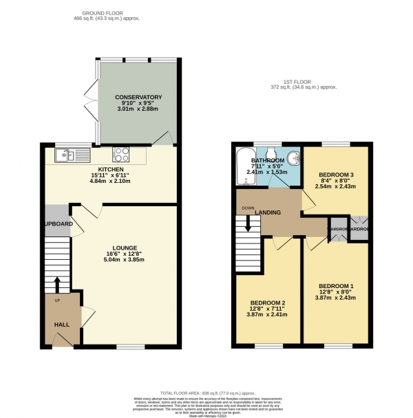 Floor Plan Image for 3 Bedroom Terraced House for Sale in Featherstone Drive, Eyres Monsell