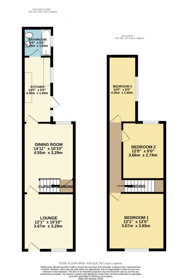 Floor Plan Image for 3 Bedroom Terraced House for Sale in Moores Road, Off Melton Road