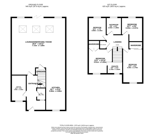 Floor Plan Image for 4 Bedroom Detached House for Sale in Elliot Close, Oadby, Leicester