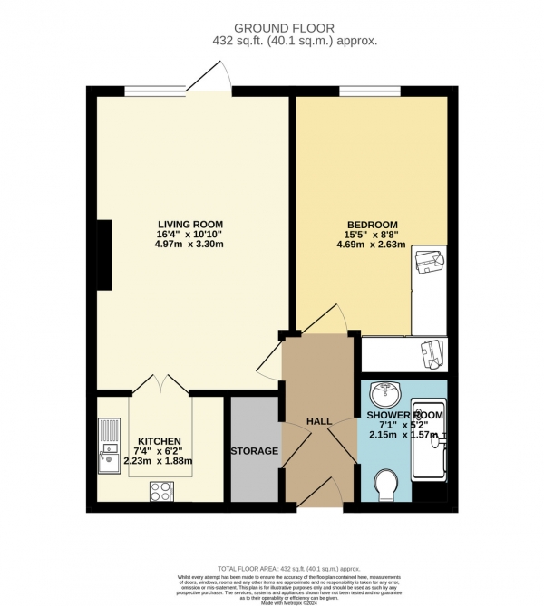 Floor Plan Image for 1 Bedroom Apartment for Sale in Sandhurst Street, Oadby