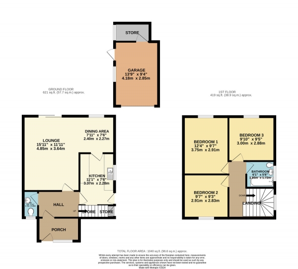 Floor Plan Image for 3 Bedroom Semi-Detached House for Sale in Gorse Lane, Oadby