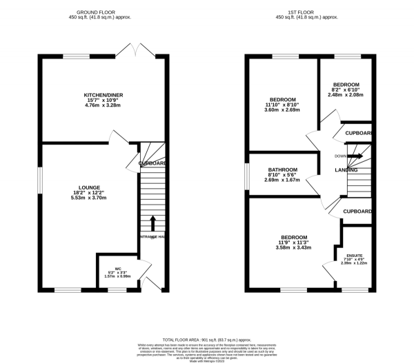 Floor Plan Image for 3 Bedroom Semi-Detached House for Sale in Meadow Hill, Wigston