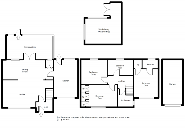 Floor Plan for 4 Bedroom Semi-Detached House for Sale in The Croft, Bulkington, Bedworth, CV12, 9LU - Offers Over &pound270,000