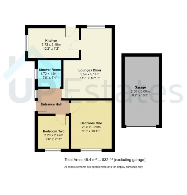 Floor Plan Image for 2 Bedroom Detached Bungalow for Sale in Gainford Rise, Coventry