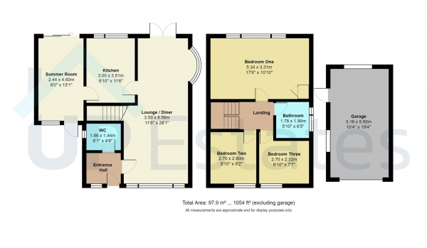 Floor Plan for 3 Bedroom Detached House for Sale in Bridgeacre Gardens, Coventry, CV3, 2NR - Offers Over &pound325,000