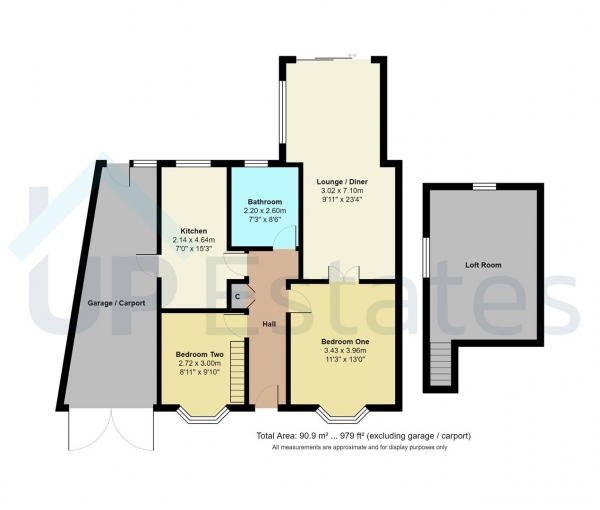 Floor Plan Image for 2 Bedroom Detached Bungalow to Rent in Aldermans Green Road, Coventry