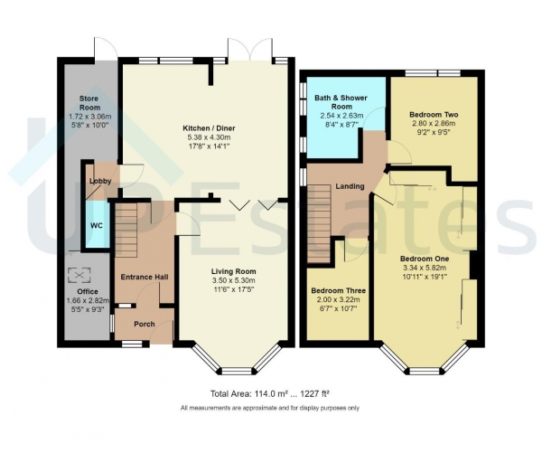Floor Plan for 3 Bedroom Semi-Detached House for Sale in Arnold Avenue, Styvechale, Coventry, CV3, 5NE - Offers Over &pound380,000