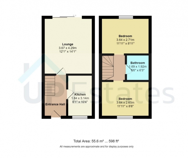 Floor Plan Image for 2 Bedroom Terraced House for Sale in The Lawns, Bedworth