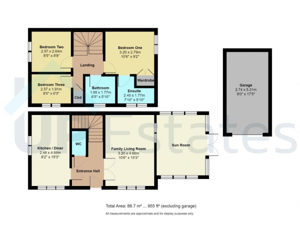Floor Plan for 3 Bedroom Semi-Detached House for Sale in Jasper Close, Bannerbrook Park, Coventry, CV4, 9WB -  &pound295,000