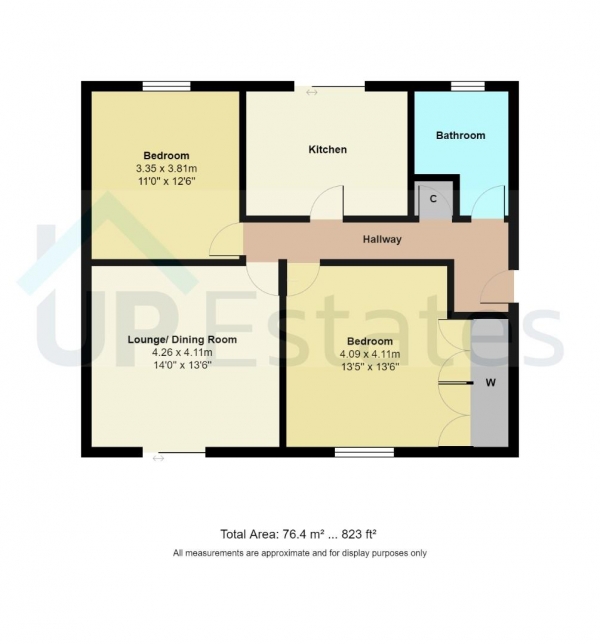 Floor Plan for 2 Bedroom Apartment for Sale in Barras Court, Heath Road, Barras Heath, Coventry, CV2, 4PU -  &pound95,000