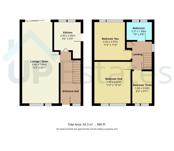 Floor Plan for 3 Bedroom End of Terrace House for Sale in Yarningale Road, Coventry, CV3, 3EN - Offers Over &pound190,000