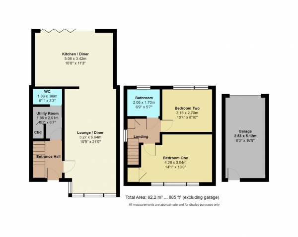 Floor Plan Image for 2 Bedroom End of Terrace House for Sale in Holmes Drive, Eastern Green, Coventry