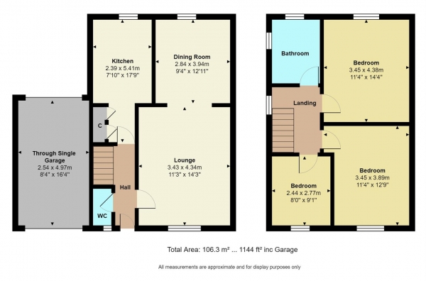 Floor Plan Image for 3 Bedroom Detached House for Sale in Holsworthy Close, Horestone Grange, Nuneaton