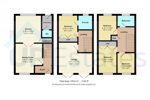 Floor Plan Image for 4 Bedroom Terraced House to Rent in Carroll Crescent, Stoke, Coventry