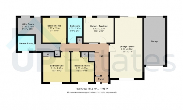 Floor Plan Image for 3 Bedroom Detached Bungalow for Sale in Garth Crescent, Binley, Coventry