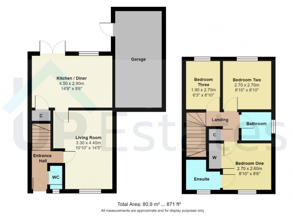 Floor Plan Image for 3 Bedroom Link Detached House for Sale in Bluebell Close, Hartshill, Nuneaton