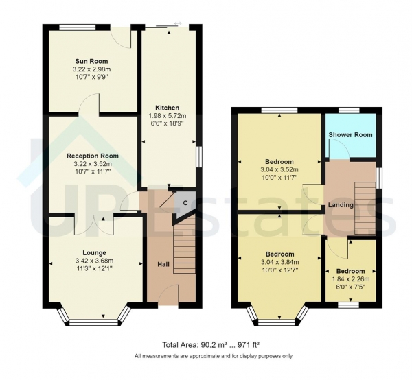 Floor Plan Image for 3 Bedroom Semi-Detached House for Sale in Newdigate Road, Bedworth