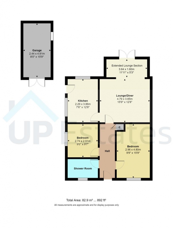 Floor Plan Image for 2 Bedroom Semi-Detached Bungalow for Sale in Hayes Green Road, Bedworth