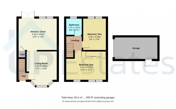 Floor Plan Image for 2 Bedroom End of Terrace House for Sale in Crosbie Road, Chapelfields, Coventry