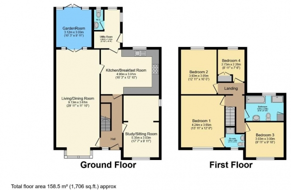 Floor Plan Image for 4 Bedroom Detached House for Sale in Butt Lane, Hinckley