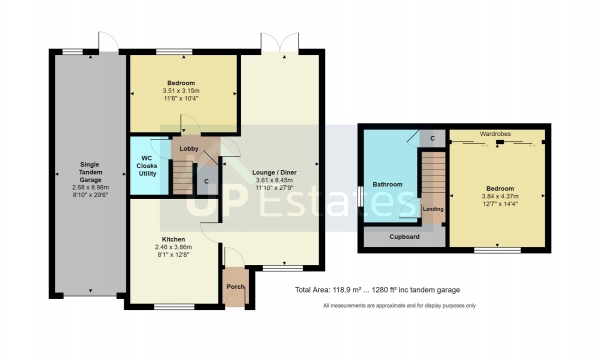 Floor Plan Image for 2 Bedroom Link Detached House for Sale in Hoylake Close, Whitestone, Nuneaton