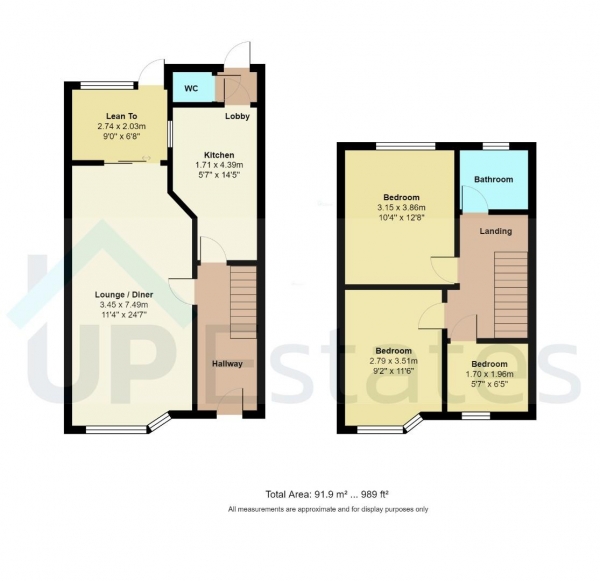 Floor Plan Image for 3 Bedroom Terraced House for Sale in Pancras Close, Coventry